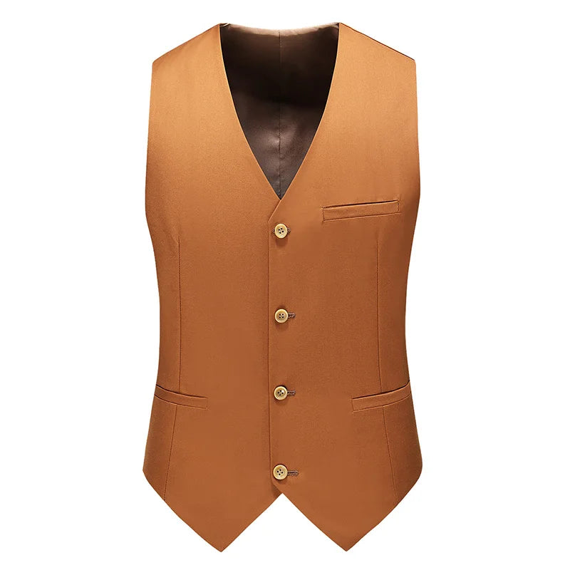 Vest for Men 17 Colors Solid Color Slim Single Breasted Waistcoat Business Fashion Casual High Quality Men Clothing Suit Vests