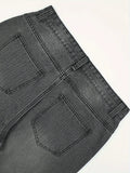 Men's Anime Spring Casual Solid Color Jeans with Star Patches And Pockets for School