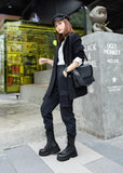 Platform Women's Ankle Boots Autumn 2023 Black White Thick Bottom Motorcycle Botas Mujer Pu Leather Non-Slip Combat Boots Women