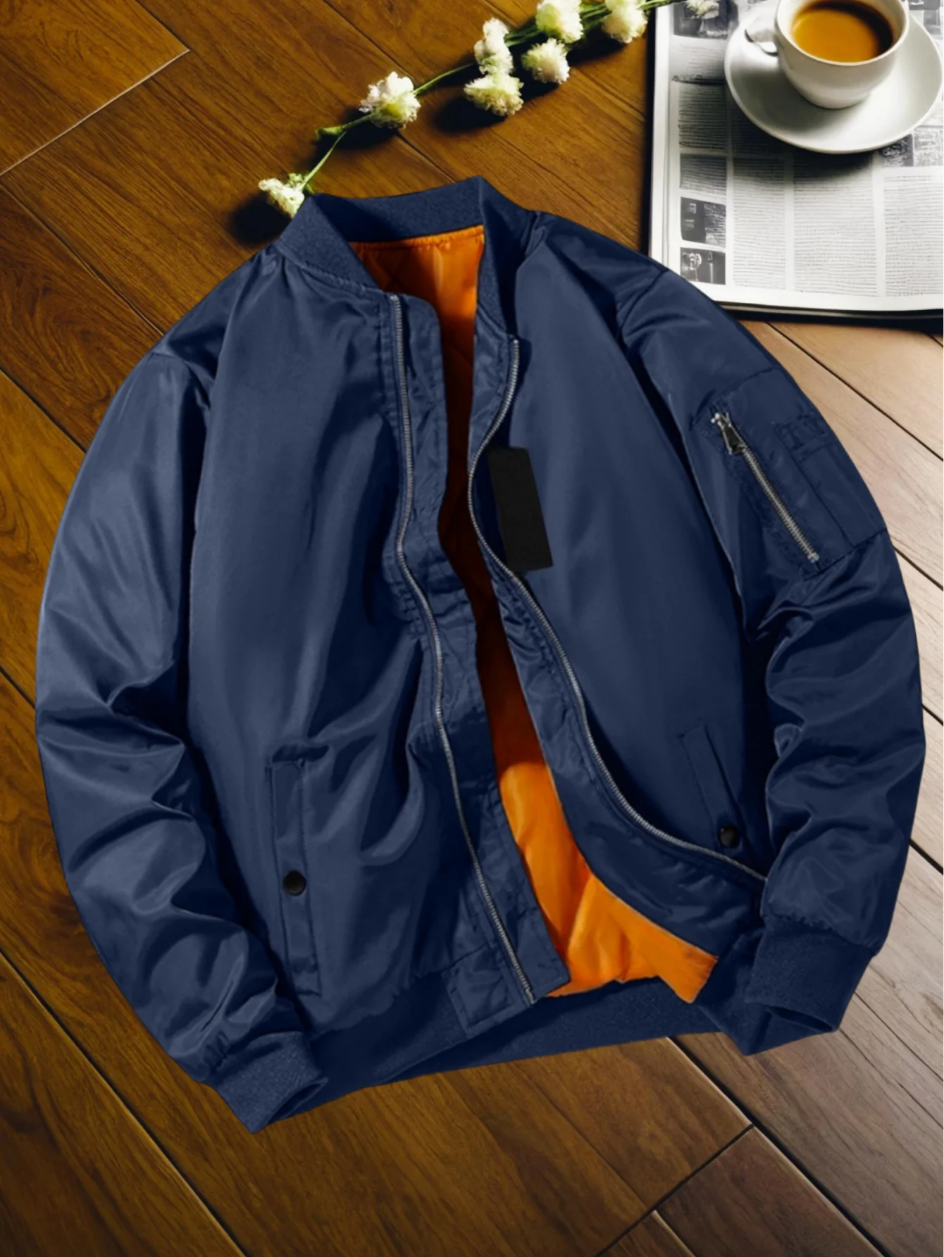 Men's Autumn Winter Top with Zipper Design Multiple Detail Design Three Colors Available Casual Fashion Upperwear Jacket