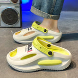 Mens Sandals Summer 2025 New Sports Wearable Durable Beach Clog Shoes Breathable Slip-On Casual Footwear Synthetic Leather