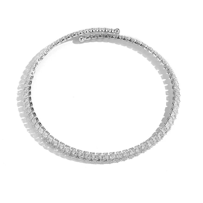 18K Gold Plated Brass Cubic Zirconia Necklace Ice Crystal Transparent Luxury Elegant Fashion Jewelry Gift For Women