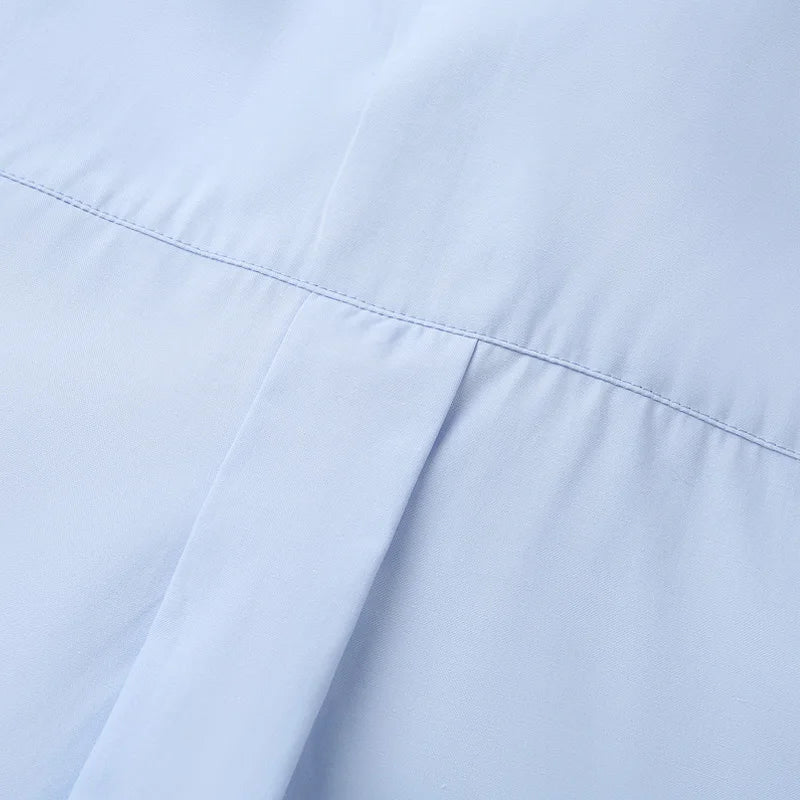 HXAO 2025 Woman Blouses Long Stripe Shirts Women Spring Summer Long Sleeve Blue White Shirt Woman Large Tops Button Up Shirts
