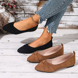 New Style Pointed Toe Shallow Mouth Breathable Bow Decoration Fashionable and Elegant Casual Flat Shoes for Women Zapatos Mujer