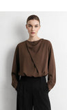 Amii 2026 Autumn Women Blouse Reversible V Neck Wrap Cowl Neck Long Sleeve Chiffon Blouses Woman Loose Casual Shirts 12643013