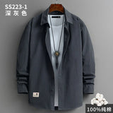 2022 Mens Harajuku Colors Oversized Shirt  100% Pure Cotton Men Korean Fashion  Long Sleeve Shirts Male Button Up Shirts Blouses