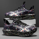 Men's Breathable Road Running Shoes - Shock-Absorbing and Wear-Resistant Soles, Eva Cushioning Pads, Lightweight Low-Top Sneakers with Striped Design, Suitable for Gym, Jogging and Everyday Wear, Stylish Sporty Style, with Ev