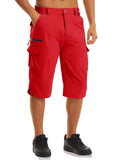 Men's Cargo Work Shorts Quick Dry 3/4 Length Capri Pants Multi-pockets Knee Length Trousers Summer Board Beach Shorts