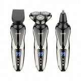 Men's 3 In 1 Electric Shaver Portable Travel Grooming Tool 1 Unit Birthday Gift Whole Body Washable 3D Floating Head Multi-function Beard Nose Hair Trimme Rechargeable Floating Blade Beard Nose Hair Trimmer Father's Day