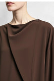 Amii 2026 Autumn Women Blouse Reversible V Neck Wrap Cowl Neck Long Sleeve Chiffon Blouses Woman Loose Casual Shirts 12643013