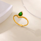 Luxury Jewelry Set Opal Stone Rings for Women Gold Color Stainless Steel Ring Minimalist Aesthetic Jewelry 2026 Freeshipping