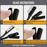 NEW Manual Shaver for Men Barbershop Razor Stainless Steel Shank Is Easy To Use Safety Razor Shaving Razor with Blades