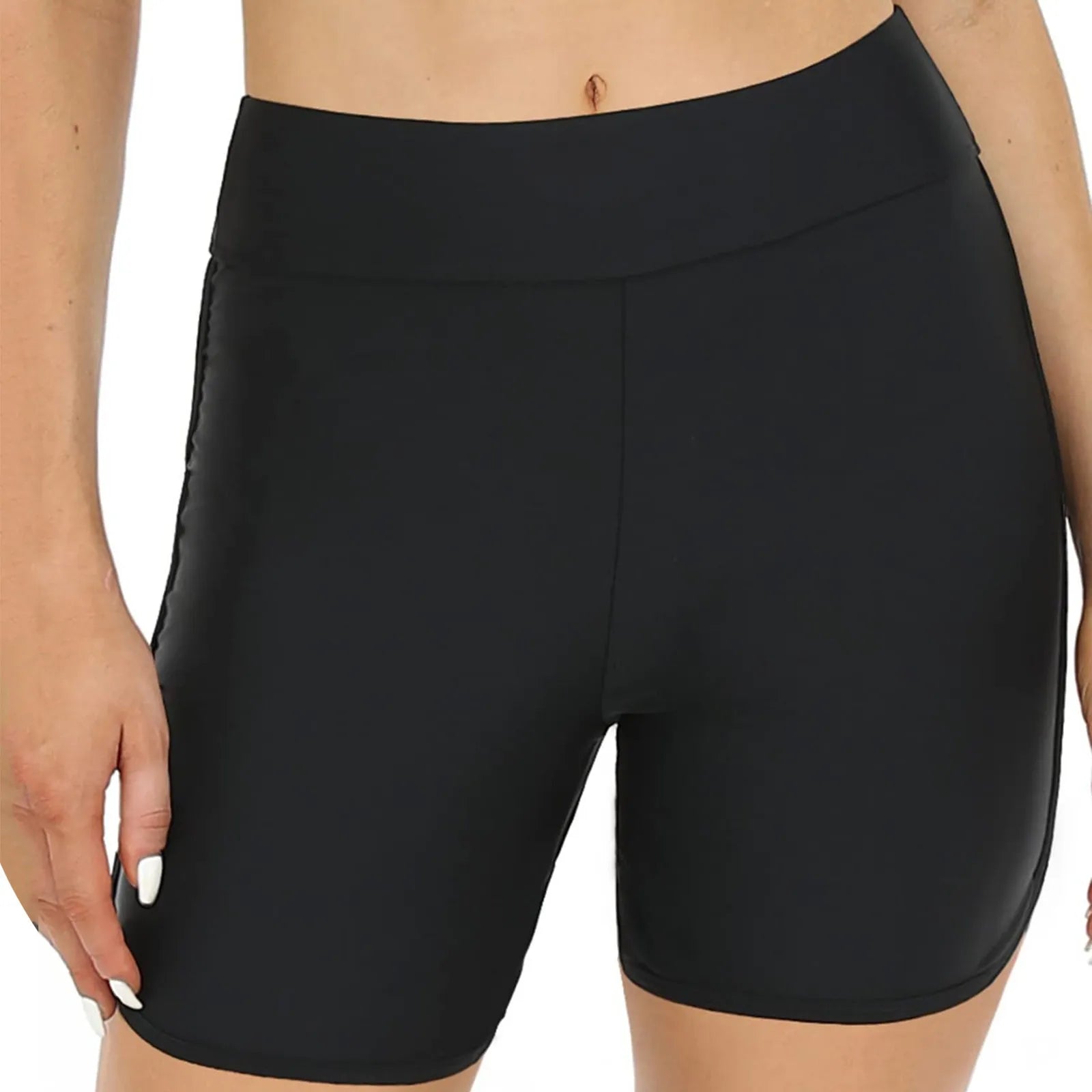 Womens High Stretchy Swim Bottoms Swimming Trunks Boyshorts Summer High Waist Bikini Bottom Bathing Suit Beach Swim Shorts