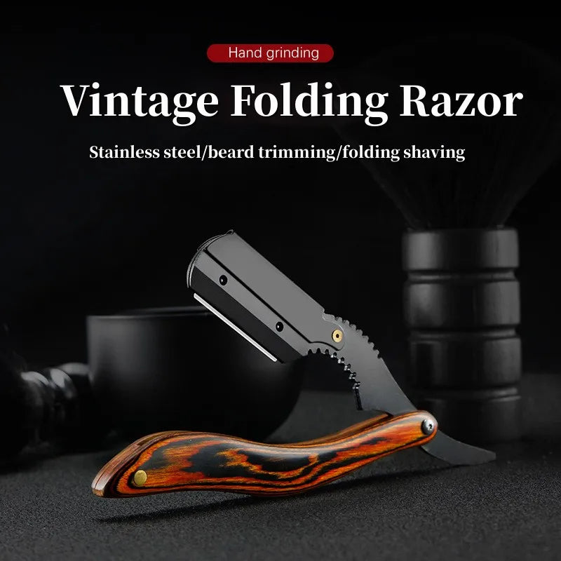 Men Barber Razor Professional Manual Shaver Straight Edge Stainless Steel Razor Folding Shaving Shaver Beard Cutter And Blade
