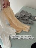 Korean Thigh High Socks Women Stockings Solid Color Mesh Calf Socks Stockings Japanese JK Knee High Socks Thigh High Stockings