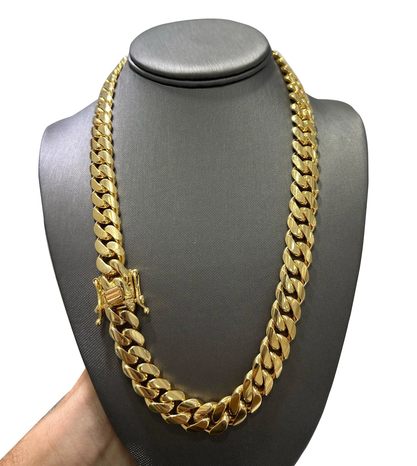 6-14mm Wide Stainless Steel Cuban Miami Chains Necklaces Mens Necklace Chain 316L Stainless Steel Hip Hop Necklace Gold Color