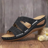 Summer 2025 women's sandals with exposed toes, retro anti slip leather casual women's fashionable versatile sandals