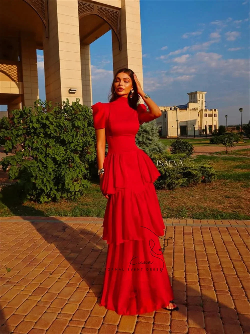 KUXA Chiffon Tulle Pleat Evening Dress Customized Woman Party Dresses Ankle Length Mermaid Formal Prom Gowns For Woman New 2026