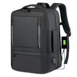Expandable Men's Business Backpack with Multi-functional Layered Storage, Water-proof & Scratch-resistant Fabric, Separate Laptop Compartment, Convenient USB Charging Design, Perfect for Office Work, Short-distance Business T
