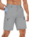 Men's Waterproof Cargo Shorts Summer Quick Dry Hiking Shorts Outdoor Multi-pockets Camping Training Work Shorts Man