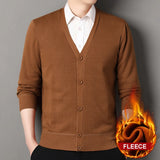 Men's Smart Casual Cardigan V-neck Sweater Men's Autumn Winter Clothes Button Knit Cardigans Mens Knitting Sweaters Outwear