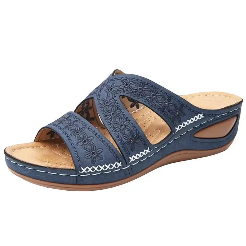 Summer 2025 women's sandals with exposed toes, retro anti slip leather casual women's fashionable versatile sandals