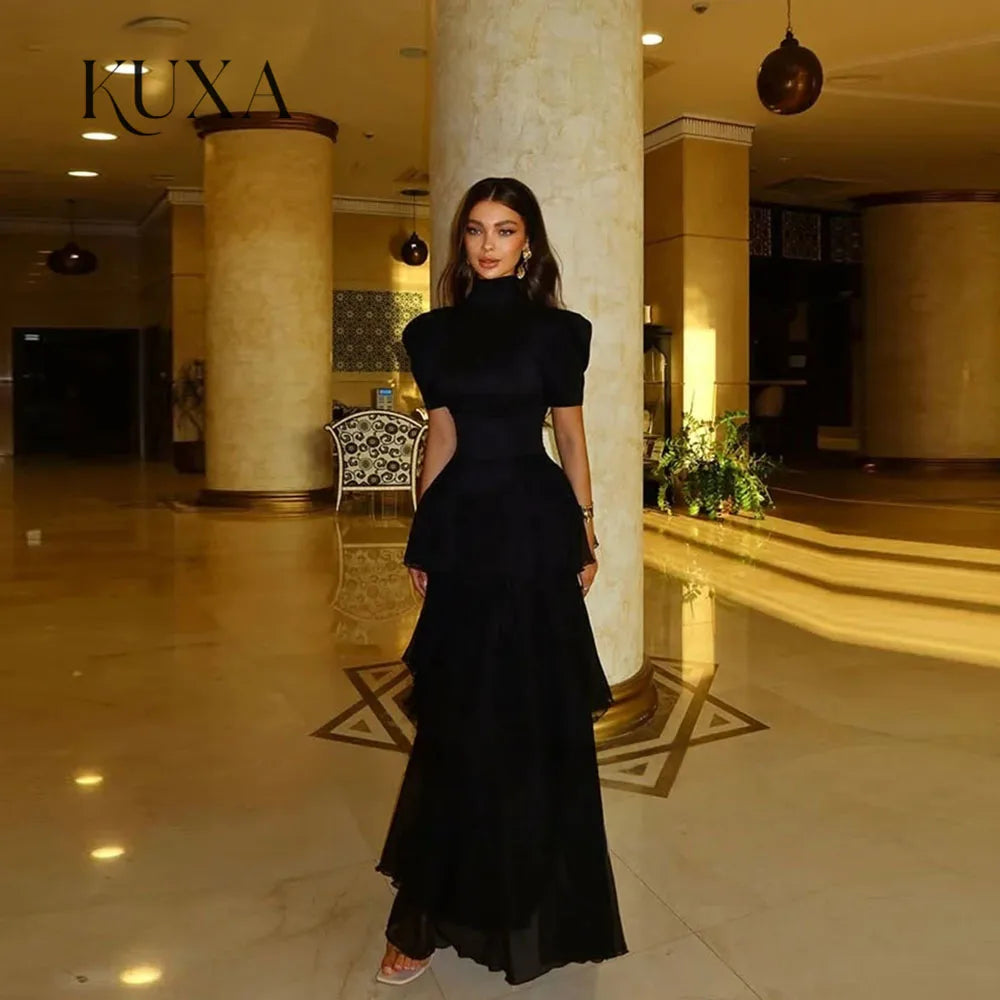 KUXA Chiffon Tulle Pleat Evening Dress Customized Woman Party Dresses Ankle Length Mermaid Formal Prom Gowns For Woman New 2026