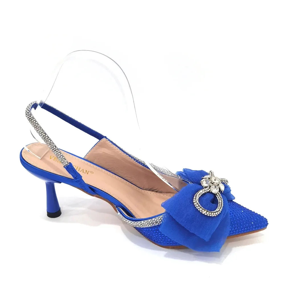 Latest Women's Luxury Diamond Crystal High Heels New Fashion Sandals Party High Heels Elegant Italian Women's Shoes