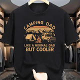 Men's Summer 100% Cotton Casual Fashion Camping Dad Pattern Printed Loose Breathable Round Neck Short Sleeve T-shirt