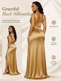 Women Sleeveless High Waist Maxi Dress, Sexy High Slit Bodycon Long Evening Gown, Elegant Party Wedding Guest Vacation Formal Dresses