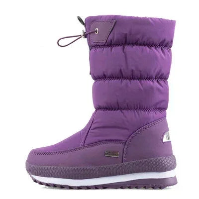 Platform Snow Boots Female Plus Size 42 White Women Boots Winter Shoes Warm Plush Mid-calf Boots Waterproof Rubber Non-slip