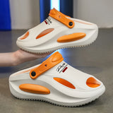 Mens Sandals Summer 2025 New Sports Wearable Durable Beach Clog Shoes Breathable Slip-On Casual Footwear Synthetic Leather