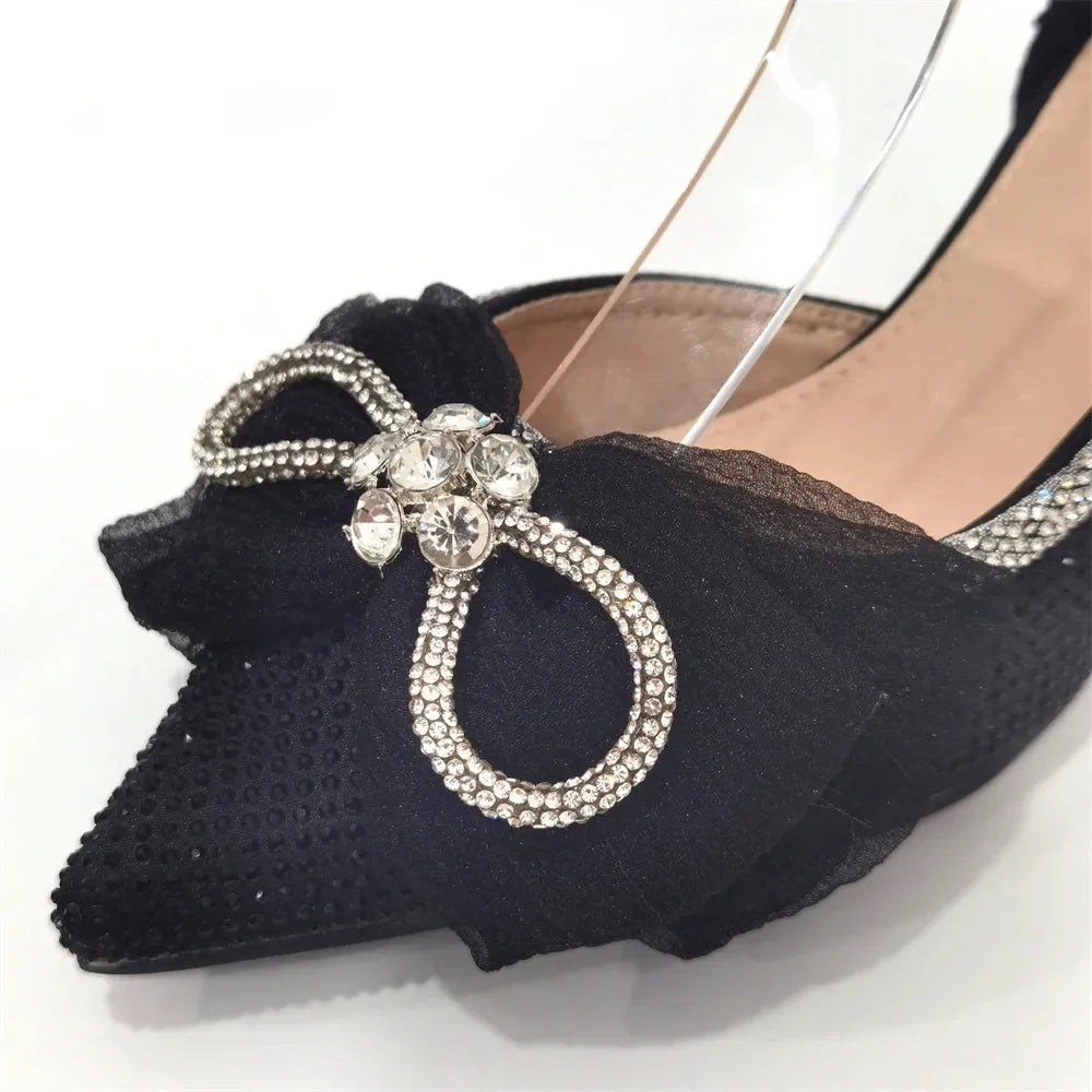 Latest Women's Luxury Diamond Crystal High Heels New Fashion Sandals Party High Heels Elegant Italian Women's Shoes