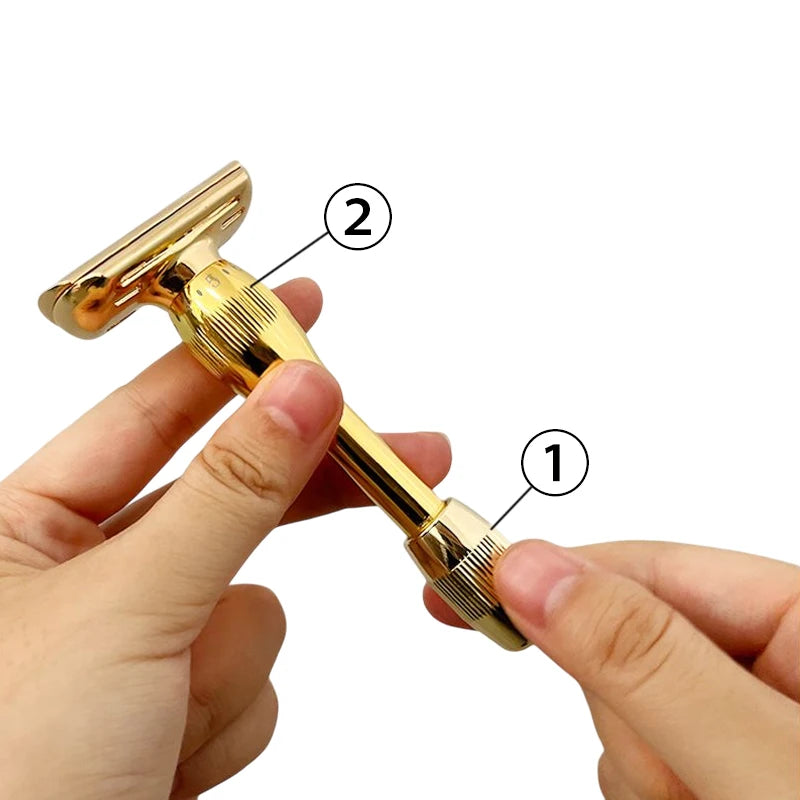 Whityle 19T High-Quality Unique Design Safety Shaver 1-8 Adjustable Sharpness Double-Edged Blade Shaving Razor for Male & Female