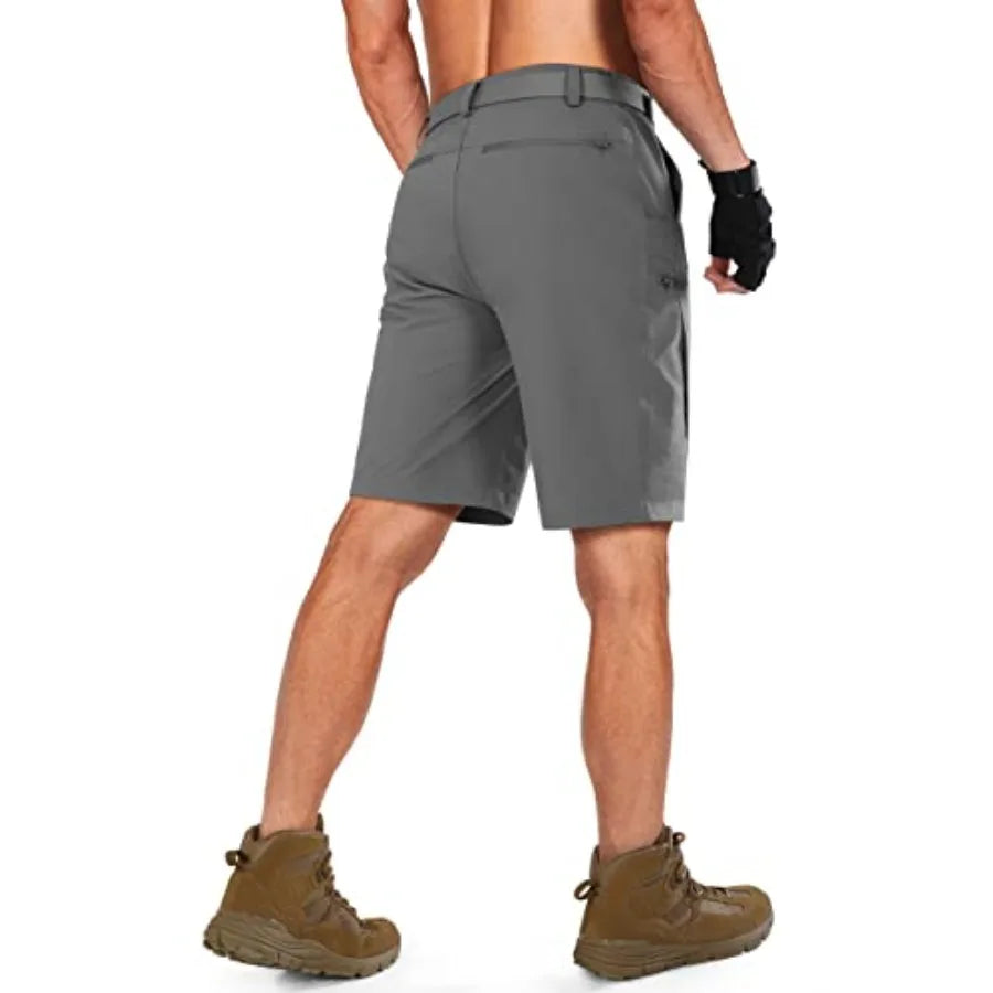 Mens Cargo Hiking Shorts Water Resistant Quick Dry Lightweight Breathable Tactical Shorts with Nylon Belt