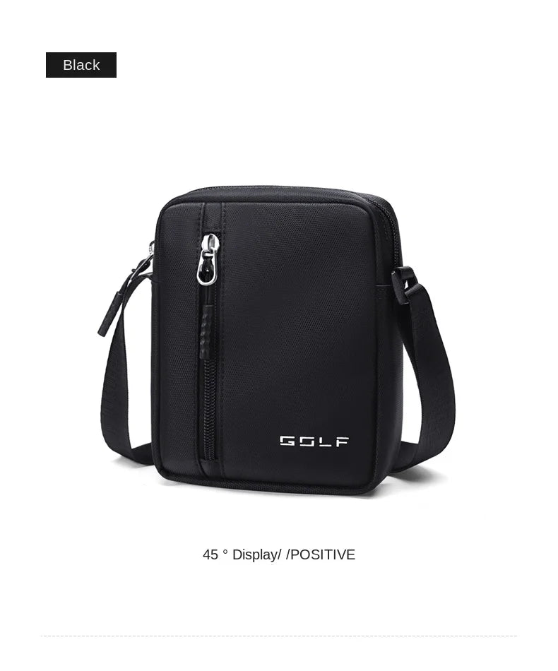 GOLF Mini Shoulder Bag Man Crossbody for Men Black Cross Bag Casual Slim Oxford Small Cell Phone Sling Messeng Bag Lightweight