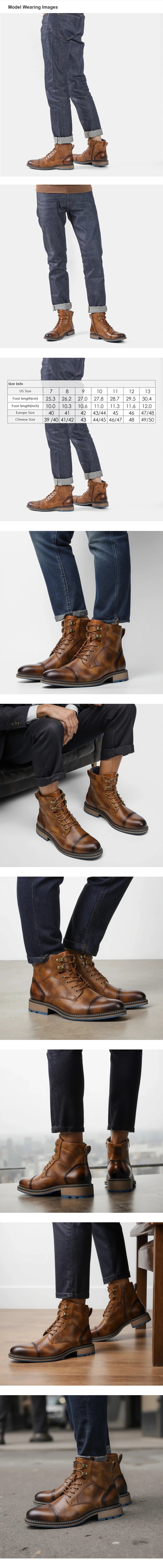 Spring Leather Boots with Zipper Classical Men Boots 2026 Fashion Comfortable Ankle Boots