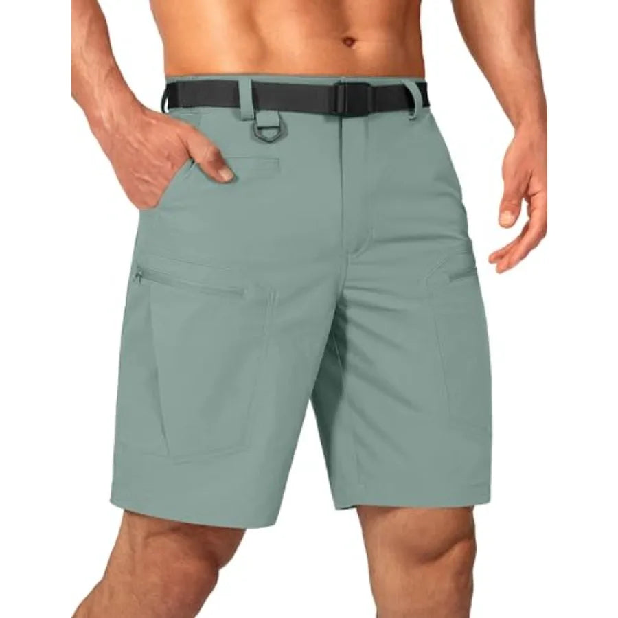 Mens Cargo Hiking Shorts Water Resistant Quick Dry Lightweight Breathable Tactical Shorts with Nylon Belt