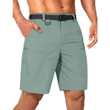 Mens Cargo Hiking Shorts Water Resistant Quick Dry Lightweight Breathable Tactical Shorts with Nylon Belt