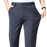Spring Summer Thin Trousers Men Formal Dress Suit Pants Work Pants Quality Business Casual Pants Black Wine Red Long Pants