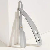 Stainless Steel Razor Holder Golden Men's Manual Folding Straight Edge Shaver Barber Shop Beard Trimmer With Shaving Blade Y1003