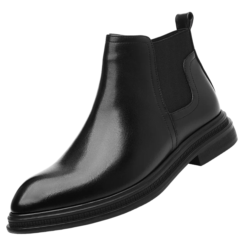 Autumn And Winter Fashionable Men's Leather Casual Ankle Boot Classic Business Formal Boots Comfortable And Anti-Slip Flat Boots