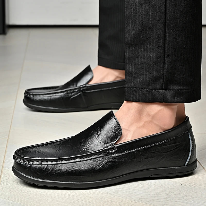 Hot-selling Men's Casual Shoes PU Leather Male Loafers New Arrival Moccasins Light Comfortable Man Driving Wedding Flats Slip-On