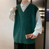 Men's Casual Sweater Vest Warm and Comfortable Vest in Autumn and Winter Sleeveless O-neck Basic Pullover Sweater
