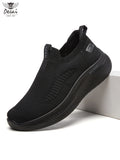 Desai Men's Wide Width Knit Slip-on Sneakers Max Cushion Walking Shoes Lightweight Breathable