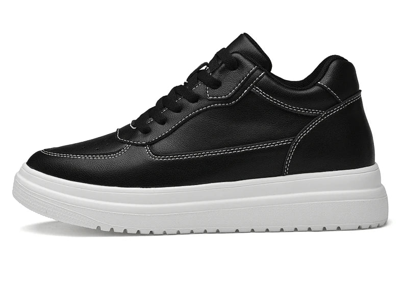 High Quality Men Sneakers Elevator Shoes for Men Fashion Casual Shoes Comfortable Leather Sports Shoes Height Increase 6/8/10cm