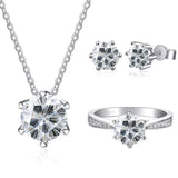 JoyceJelly Moissanite Jewelry Set With 1CT D Color VVS 3EX moissanite stone pass diamond test Wedding Luxury Fine Jewelry gift