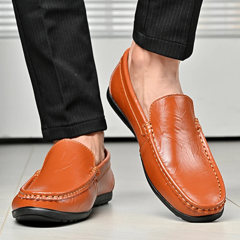 Hot-selling Men's Casual Shoes PU Leather Male Loafers New Arrival Moccasins Light Comfortable Man Driving Wedding Flats Slip-On