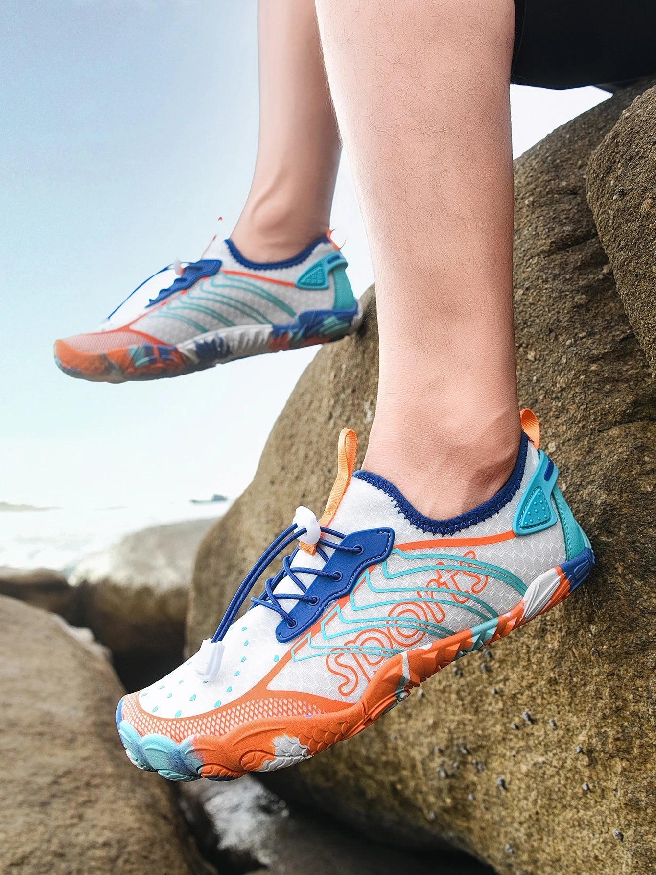 Men Quick Dry Barefoot Water Shoes Breathable Aqua Beach Sneakers, Non Slip Swim Surfing Diving Footwear Outdoor River Hiking Walking Wetsuit Shoes