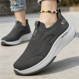 Desai Men's Wide Width Knit Slip-on Sneakers Max Cushion Walking Shoes Lightweight Breathable